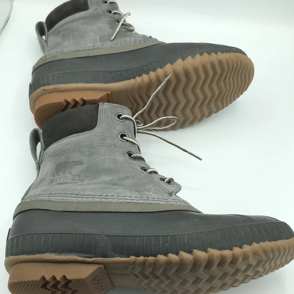 SOREL Cheyanne II Duck Boots Men’s 8 Gray Waterproof Lace Up NM2575-052